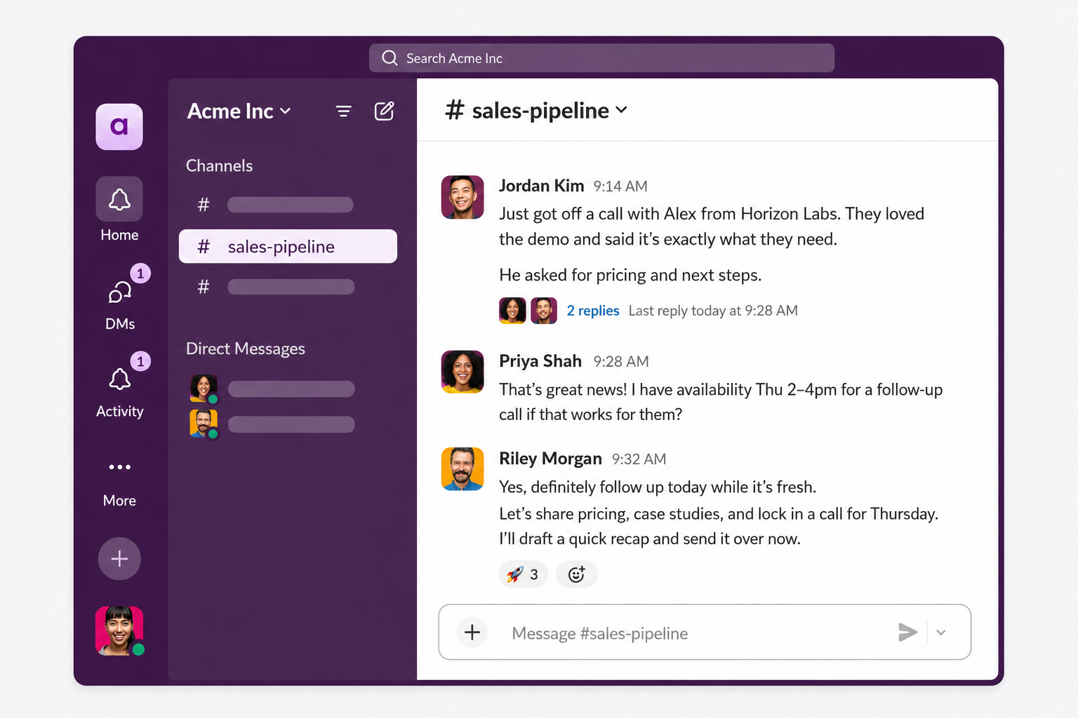 Slack conversation background