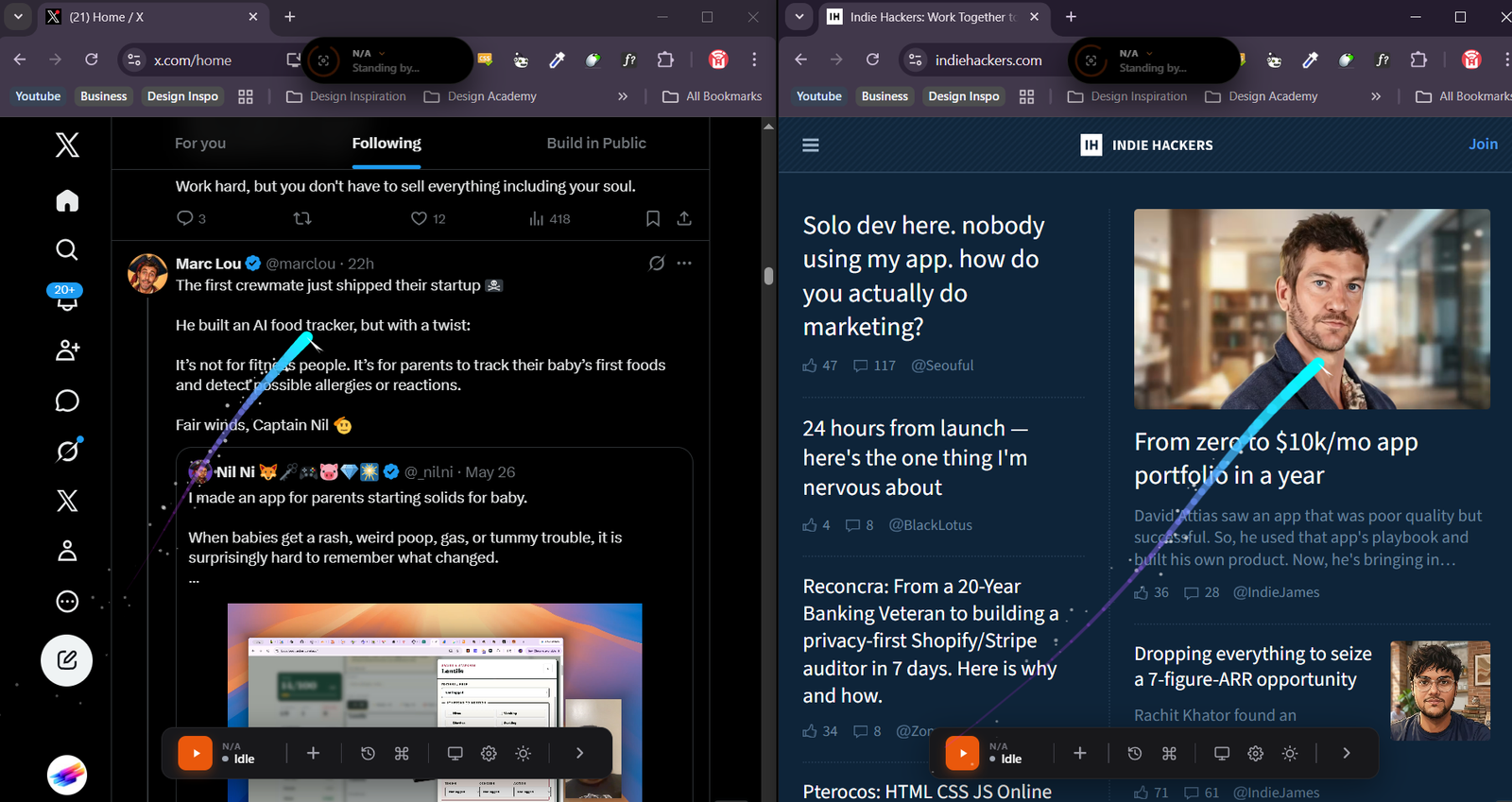 Obvra running multiple browser clients at once